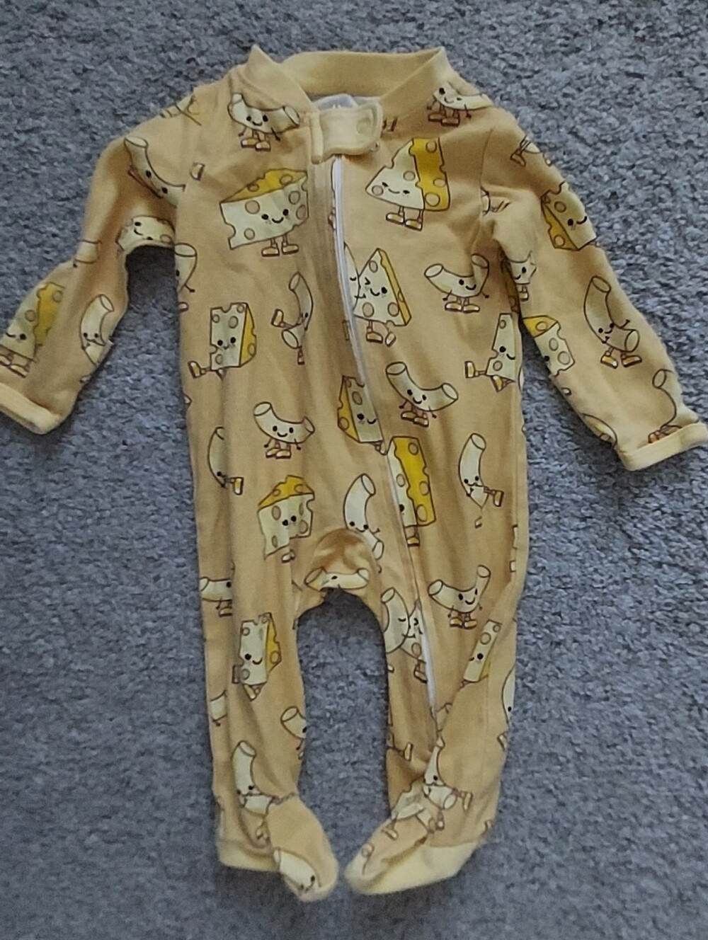 Honest Baby Clothing Unisex Sleeper One Piece Yellow Mac And Cheese Zip 0-3 Mos